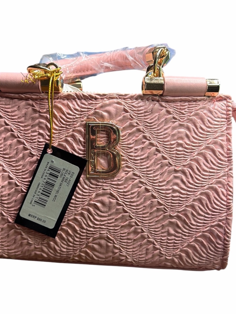 bebe Blush Nola Mini Satchel with Gold Accents MSRP $99